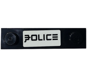 LEGO Plate 1 x 4 with Two Studs with Asian 'POLICE' Sticker without Groove (92593)