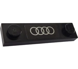 LEGO Plate 1 x 4 with Two Studs with Audi Rings Sticker with Groove (41740)