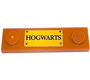 LEGO Plate 1 x 4 with Two Studs with HOGWARTS Sticker with Groove (41740)