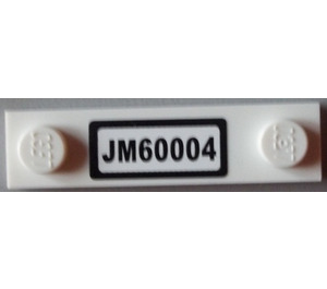LEGO Plate 1 x 4 with Two Studs with "JM60004" Sticker without Groove (92593)