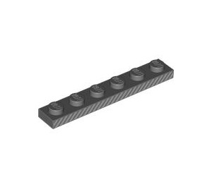 LEGO Plate 1 x 6 with Gray Stripes (3666 / 106730)