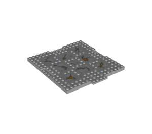 LEGO Platte 16 x 16 x 0.7 mit Cracks und Bursting Lava Deko (24827)