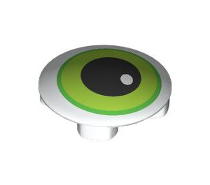 LEGO Plate 2 x 2 Round with Rounded Bottom with Eye with Green Ring (2654 / 104408)