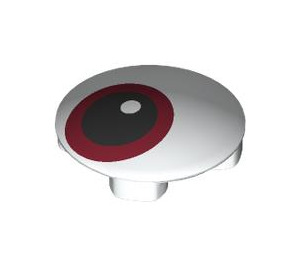LEGO Plate 2 x 2 Round with Rounded Bottom with Eye with Red Outline (2654 / 102131)