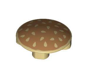 LEGO Plate 2 x 2 Round with Rounded Bottom with Sesame Seed Bun (2654)