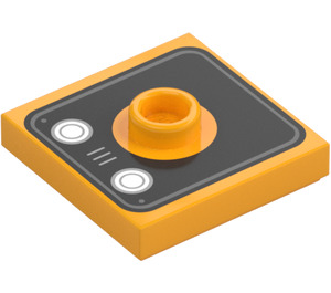 LEGO Plate 2 x 2 with Groove and 1 Center Stud with Black Square with Eyes (23893 / 104676)