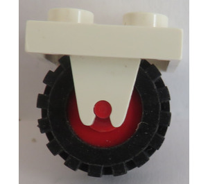 LEGO Plate 2 x 2 with Wheel Holder and Red Wheel (2415)