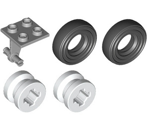 레고 Plate 2 x 2 with White Wheels (4870)