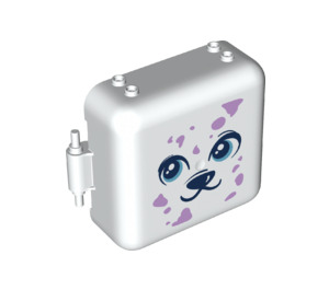 LEGO Play Cube Box 3 x 8 mit Scharnier mit Hund Gesicht (64462 / 72456)