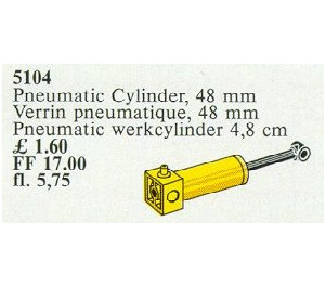 LEGO Pneumatic Piston Cylindre 48 mm Jaune 5104