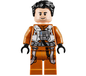 LEGO Poe Dameron s Tmavě oranžová Jumpsuit, Bílá Vesta a Straps Minifigurka