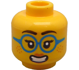 LEGO Politi Cadet, Kvinde (Fejet Fringe med Hestehale) Minifigur Hoved (Forsænket solid knops) (3626 / 101372)