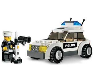 LEGO Police Auto (Autocollant noir / vert) 7236-1
