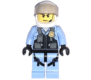 LEGO Policja Śmigłowiec Pilot W Uniform z Safety Straps Minifigurka