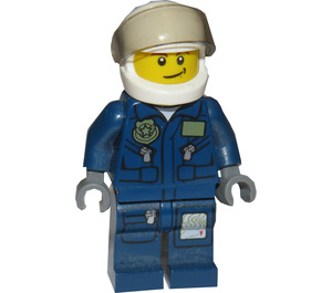 LEGO Policja Śmigłowiec Pilot z Map Minifigurka