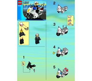 LEGO Police Motorcycle Set (Black/Green Sticker) 7235-1 Instructions