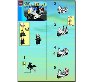 LEGO Police Moto (Autocollant bleu) 7235-2 Instructions