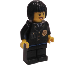 LEGO Policejní důstojník v Černá Uniform s Černá Vlasy Minifigurka