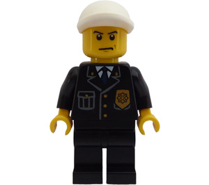 LEGO Police Officer dans Suit avec Badge et blanc Casquette Figurine
