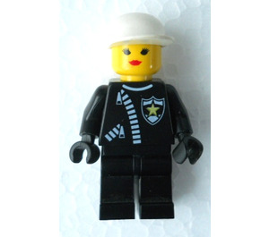 LEGO Police Officer in Zipped Suit with White Cap Minifigure