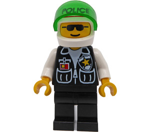 LEGO Police Officer in Zipped Vest with Helmet and Sunglasses Minifigure