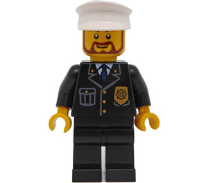 LEGO Police Officer avec Beard et blanc Chapeau Figurine