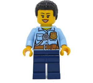 LEGO Politie agent met Zwart Coiled Haar Minifiguur