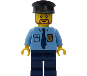 LEGO Polizist mit Braun Bart und Schwarz Hut Minifigur