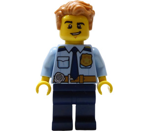 LEGO Polizei Officer mit Brushed Der Rücken Wellig Haar Minifigur