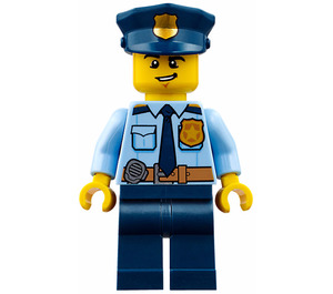 LEGO Police Officer with Dark Blue Police Hat with Police Badge Minifigure