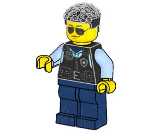 LEGO Police Officer with Glasses Minifigure