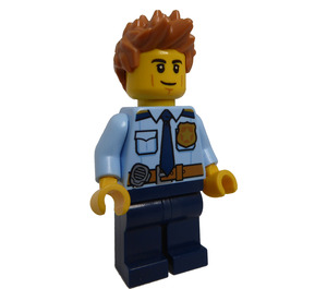 LEGO Politibetjent med Pigget Hår Minifigur