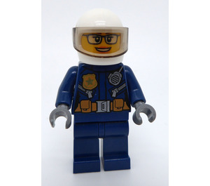 LEGO Police Officer with White Helmet and Glasses Minifigure