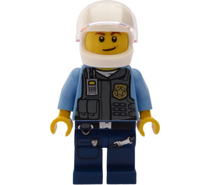 LEGO Polizei Officer mit Weiß Helm Minifigur