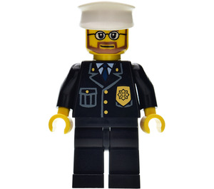 LEGO Policejní důstojník s Bílá Policie Čepice a Vousy Minifigurka