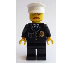 LEGO Agente de policía con Blanco Policía Sombrero y bigote Minifigura