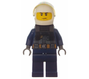 LEGO Politie Pilot met Jacket en Dark Stone Grey Vest minifiguur