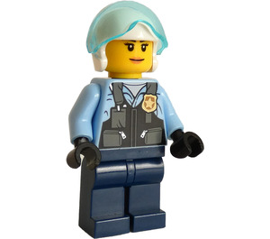 LEGO Police Pilot with White Helmet and Eyelashes Minifigure