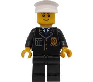 LEGO Policie Vězeň Stráž Minifigurka s černým obočím