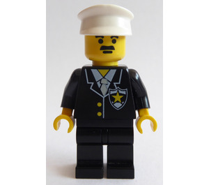 LEGO Polizia Sheriff con Bianco Cappello e Baffi Minifigure