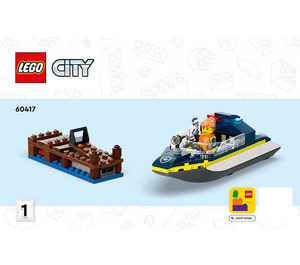 LEGO Politie Speedboat en Crooks' Hideout 60417 Instructions