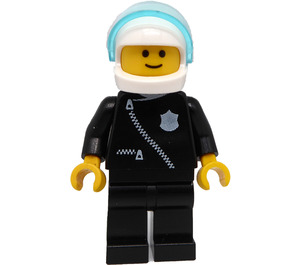 LEGO Police with Black Zipper Jacket and White Helmet Minifigure