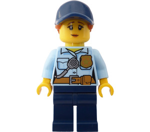 LEGO Politie Woman met Pet, Paardenstaart en Worried Look minifiguur