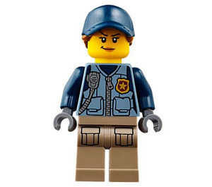 LEGO Politie Woman met Voorkant Zipper minifiguur