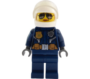 LEGO Polizei Woman mit Weiß Helm und Sunglasses Minifigur