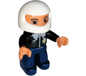 LEGO Policeman mit Schwarz Arme mit fleischigen Händen und braunen Augen