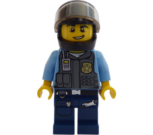 LEGO Policeman met Zwart Helm minifiguur