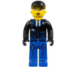 LEGO Polis med Svart Jacka och Svart Keps Minifigur