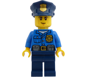 LEGO Policeman met Dark Blauw Politie Hoed met Golden Badge minifiguur