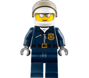 LEGO Policeman with Glasses and White Helmet Minifigure